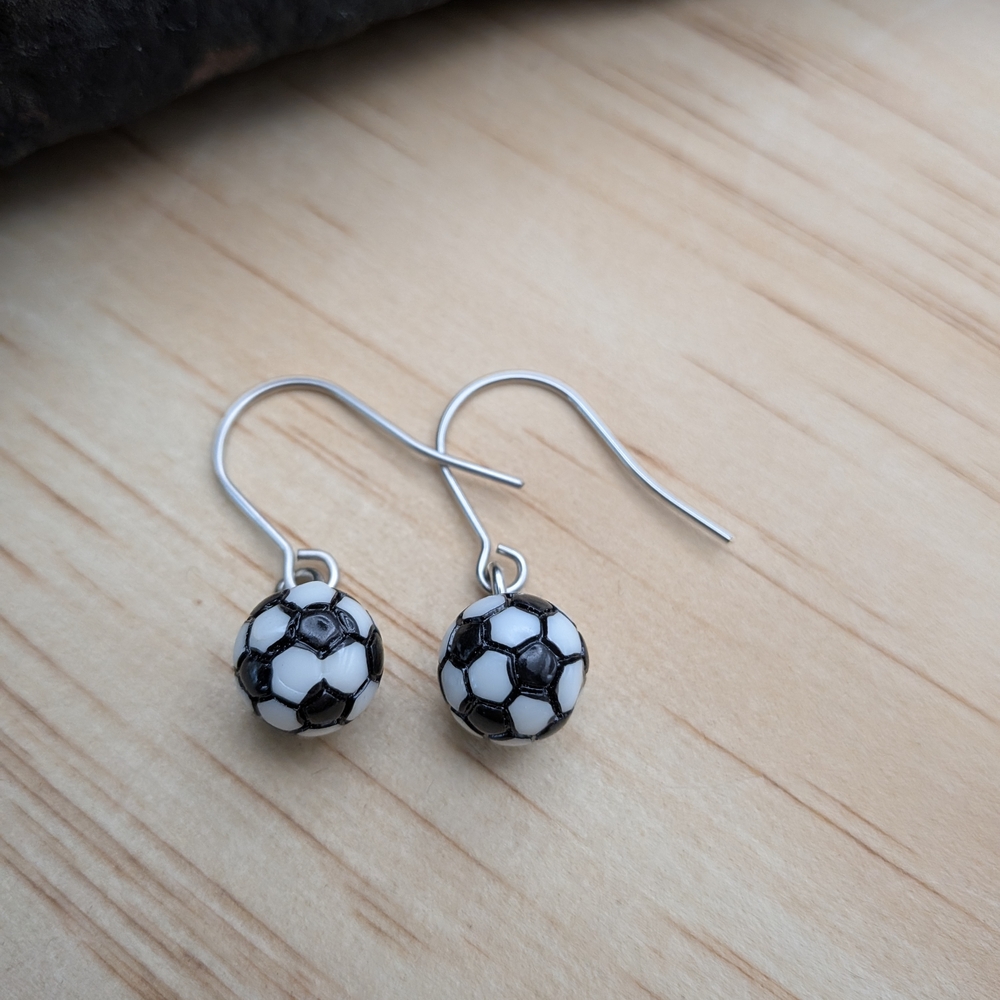 Soccer Ball Dangle Earrings